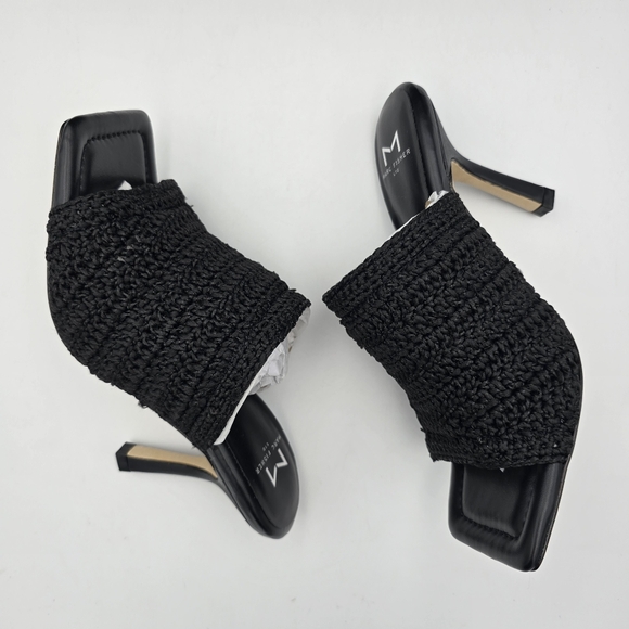 NIB Marc Fisher LTD Dako Square Toe Slip-on Heeled Dress Sandals—Black Crochet—6 - Picture 13 of 16